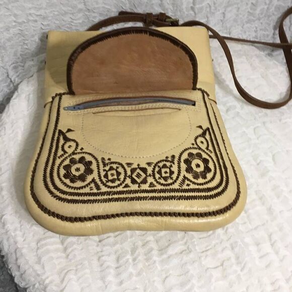 Morrocan VTG Choukara Chkara Handmade Leather Bag - Picture 3 of 11